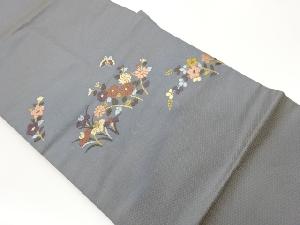 秋草模様織出し名古屋帯